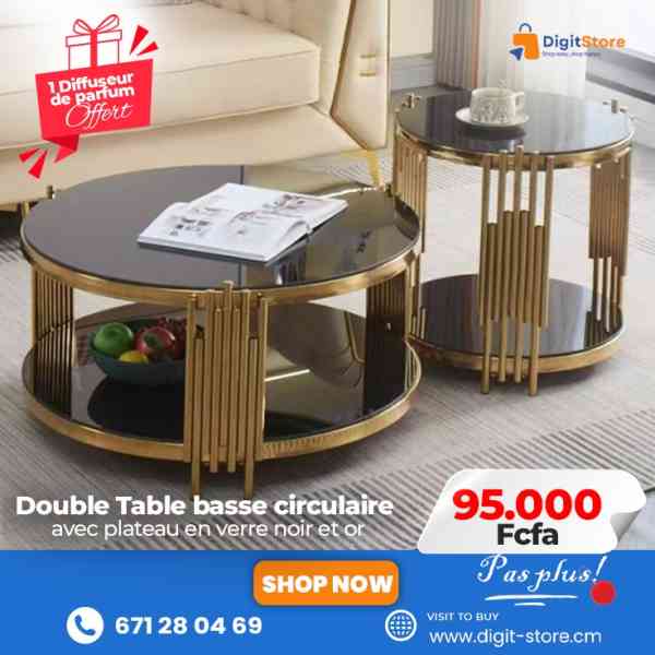 Double table basse circulaire
