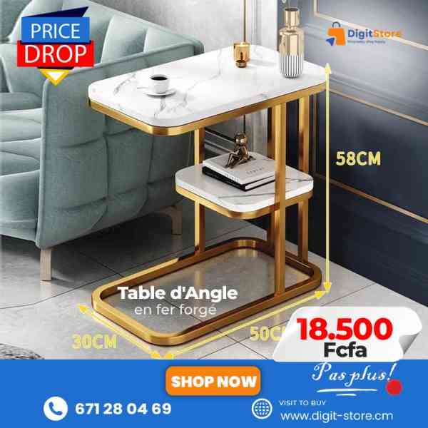 table d'angle en fer forgé