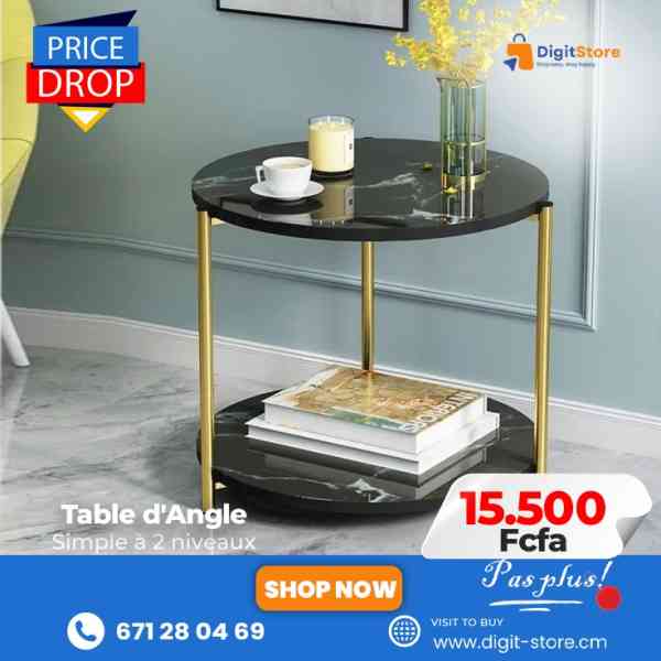 table d'angle simple à 02 niveaux