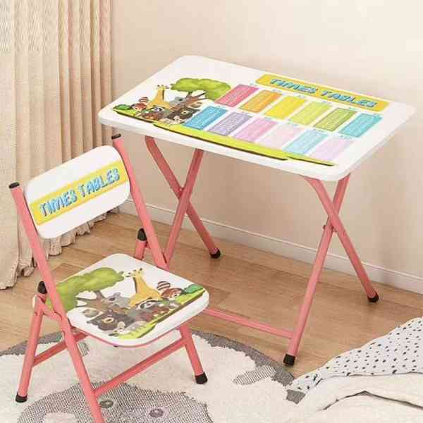 Bureau et chaise pliants pour enfants – Modèle 32915-001-WH