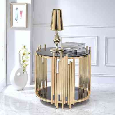 Table basse en verre noir / or ISDS00102 Style & confort 53 000&nbsp;FCFA