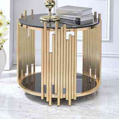 Table basse en verre noir / or ISDS00102 Style & confort 53 000&nbsp;FCFA