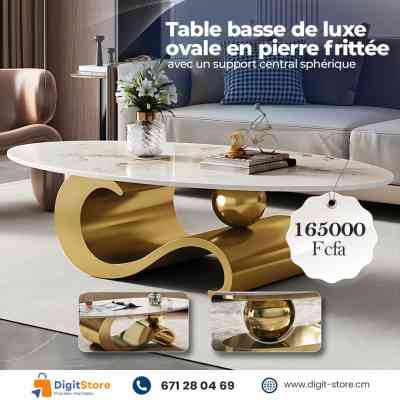 Table basse de luxe ovale C200 doree Panier Festif 165 000&nbsp;FCFA