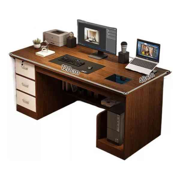 Bureau d’ordinateur moderne réglable avec tiroirs