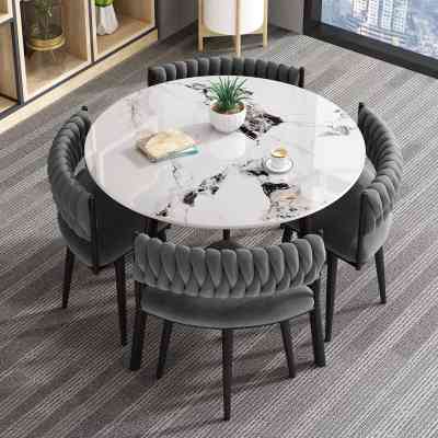 Ensemble table à manger minimaliste en marbre avec chaises – 4 places SMSD0001 Style & confort 175 000&nbsp;FCFA